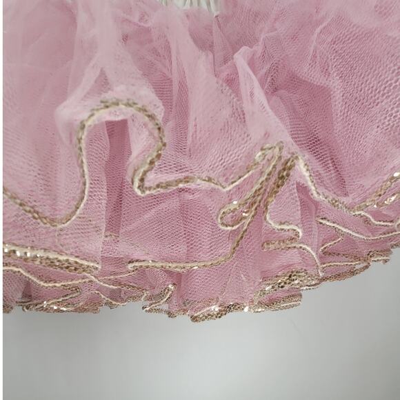 Vintage Pink Sequin Trim Full Ruffle Coquette‎ Lolita Petticoat Crinoline - Picture 5 of 7